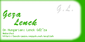 geza lenck business card